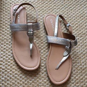Coach Silver Sandals - Size 9.5